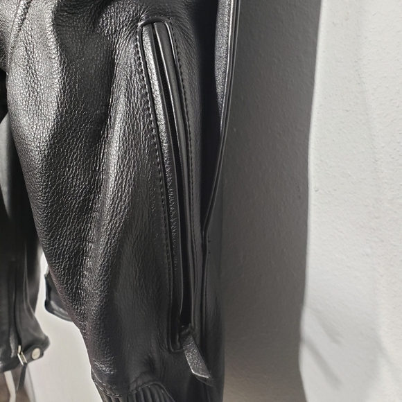 Power Trip Black Leather Motorcycle Jacket - Picture 4 of 12